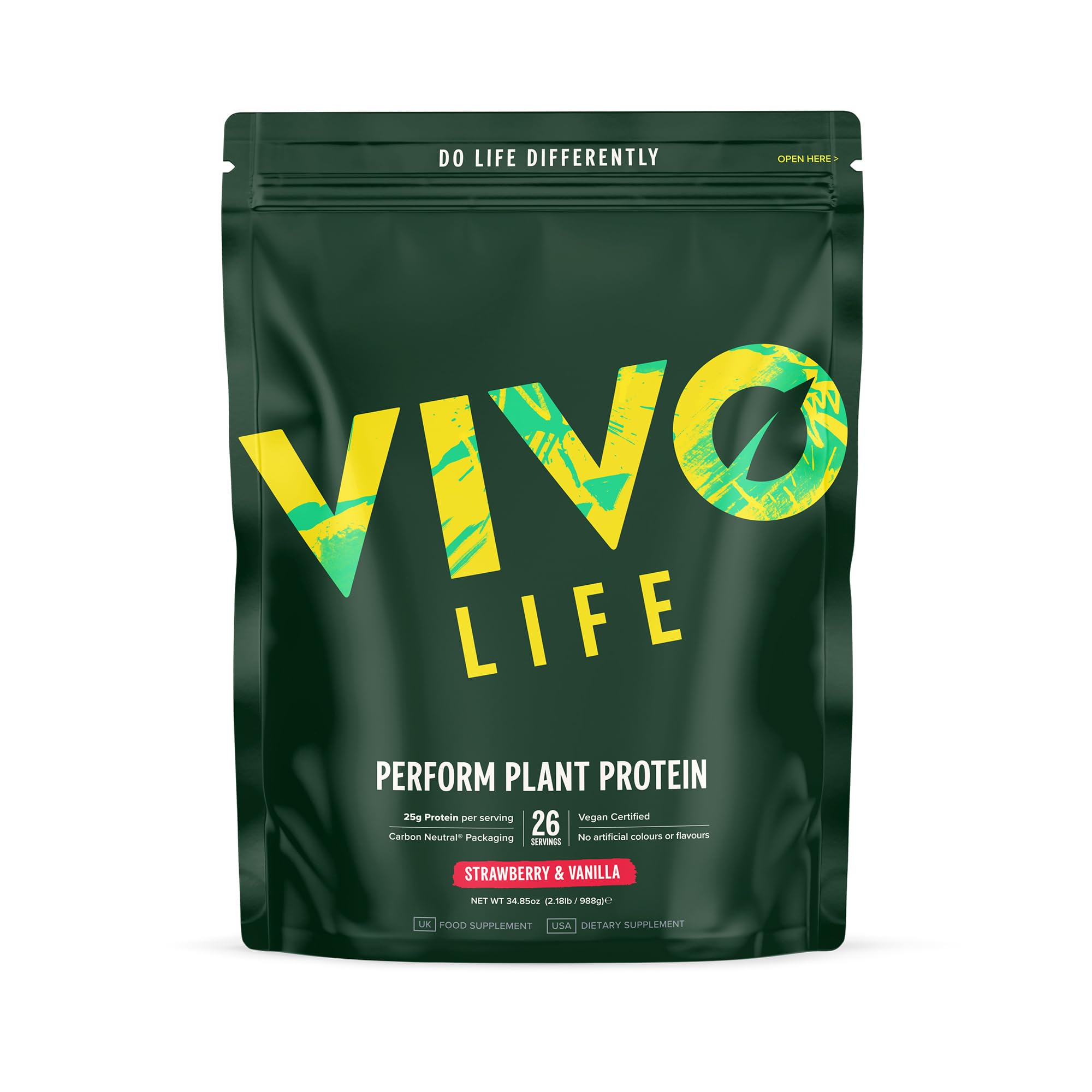 Amazon.com: Vivo life Perform Plant Protein Powder, 25g Protein